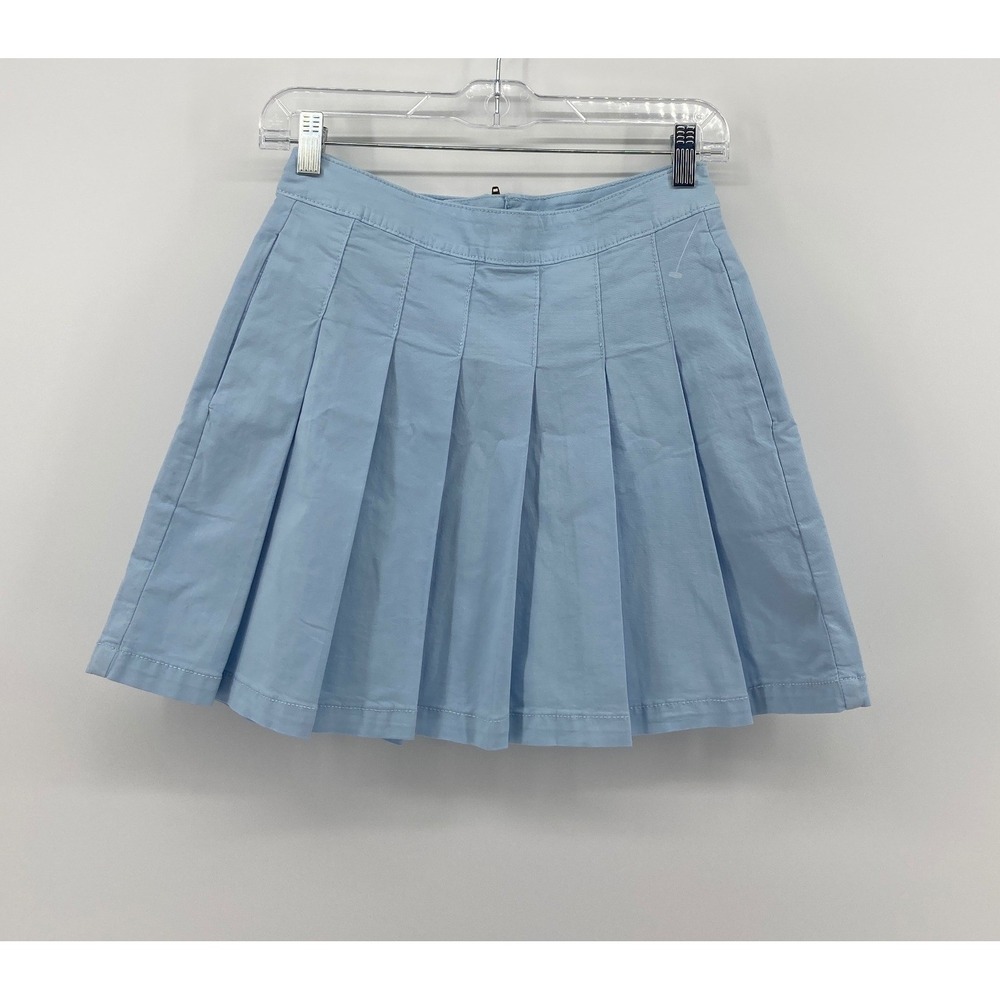 American Eagle Pleated Mini Skirt Light Blue Preppy Tennis School Girl Size 2